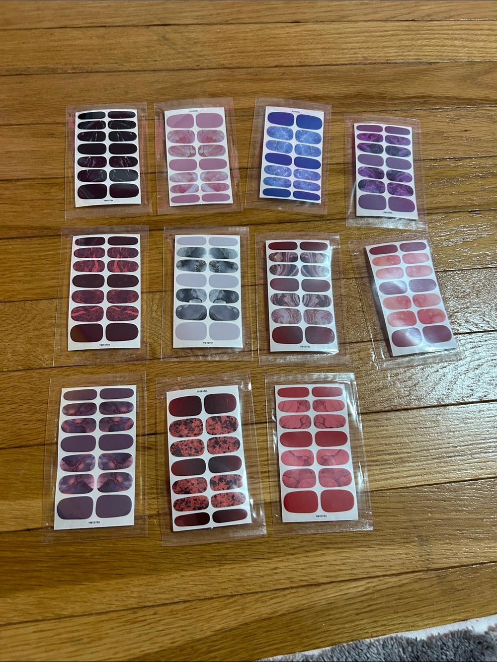 Assorted Nail Wrap Sticker Set - Mixed Berry & Pink Shades